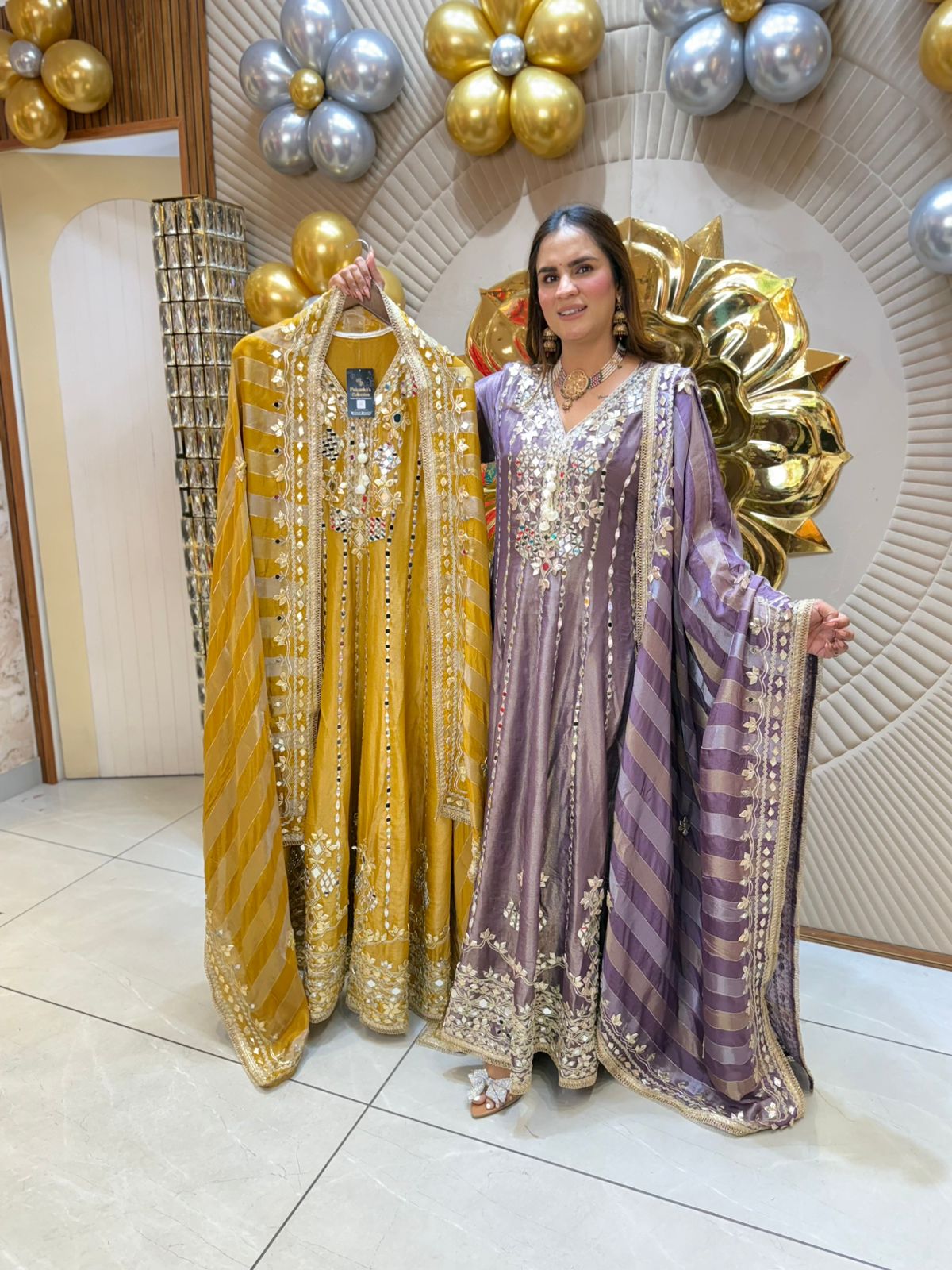 Beautiful Long Suit with Mirror Work PC1832