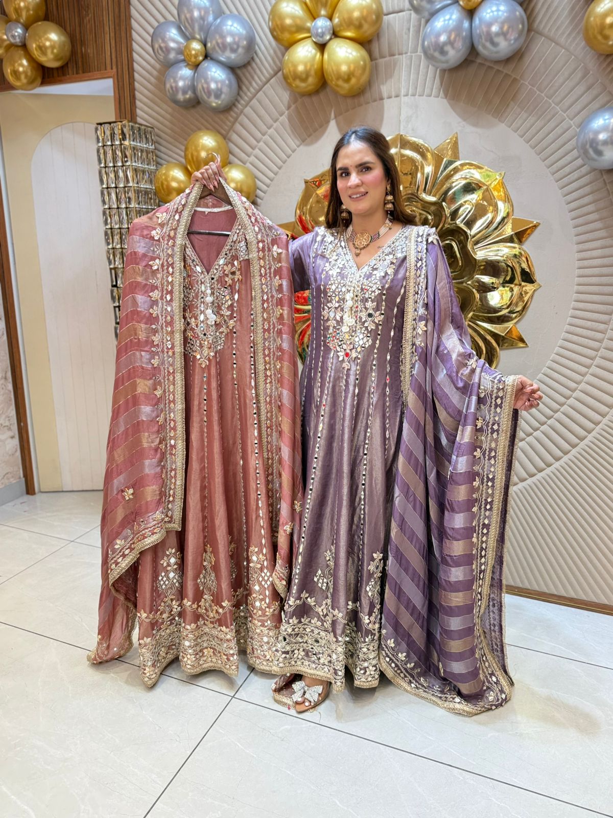 Beautiful Long Suit with Mirror Work PC1832