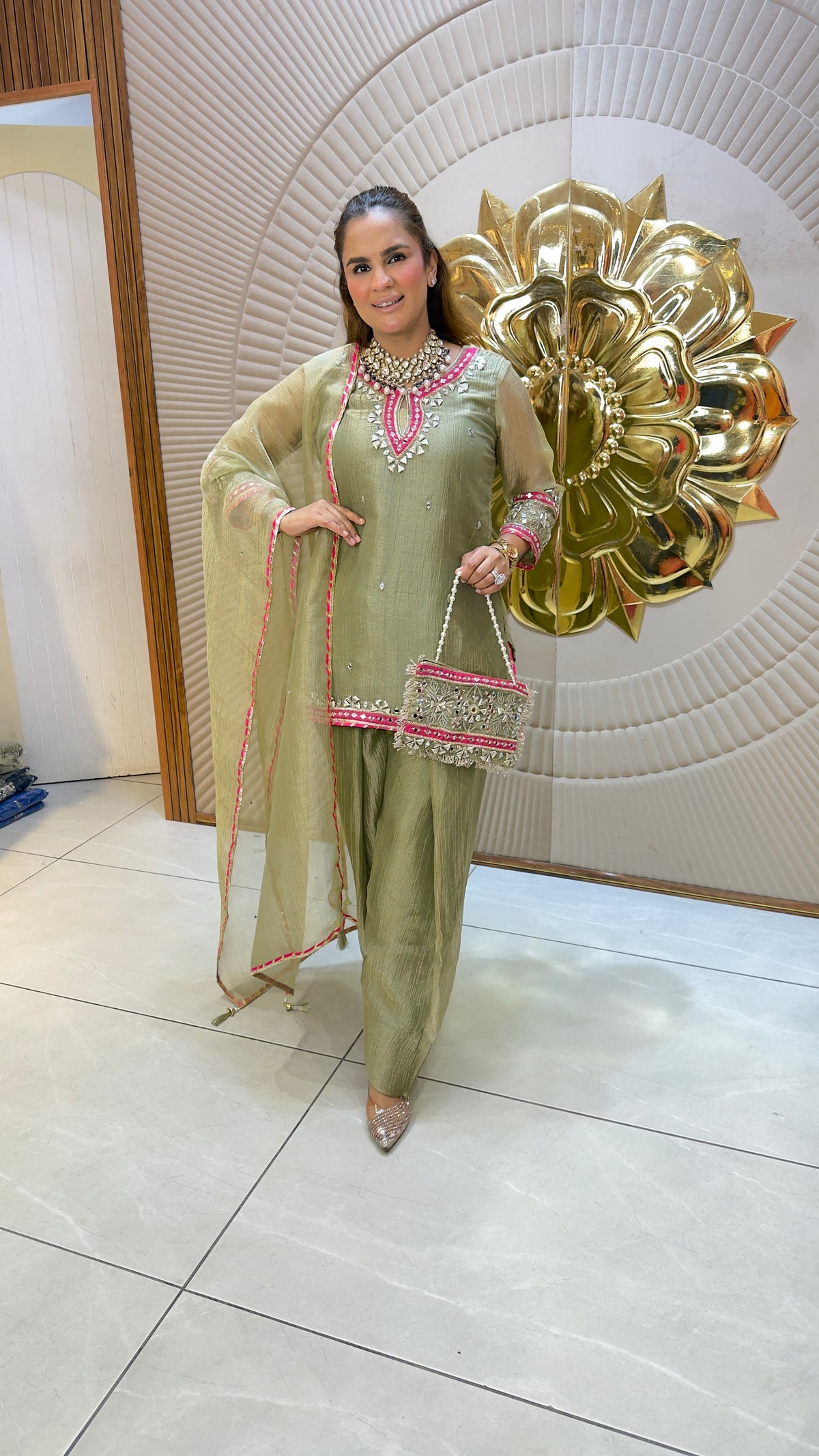 Beautiful shimmer Suit SetPC3796