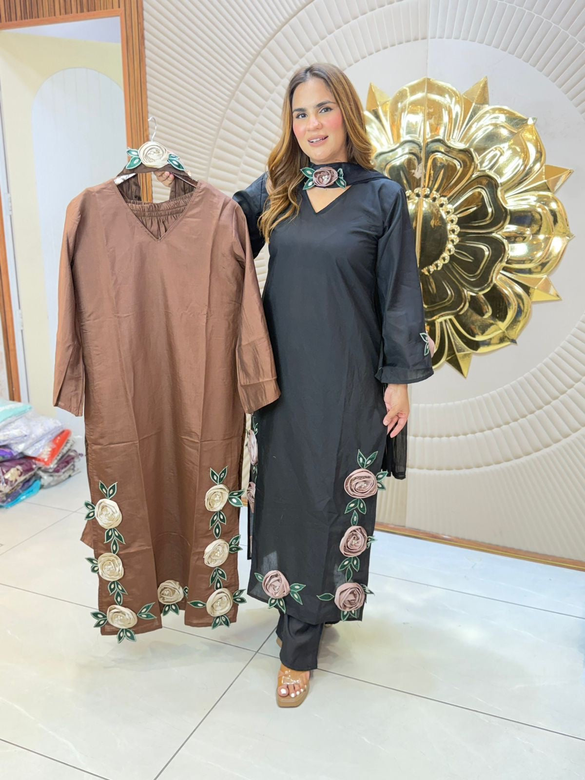 Elegant cotton silk suit pc 3197