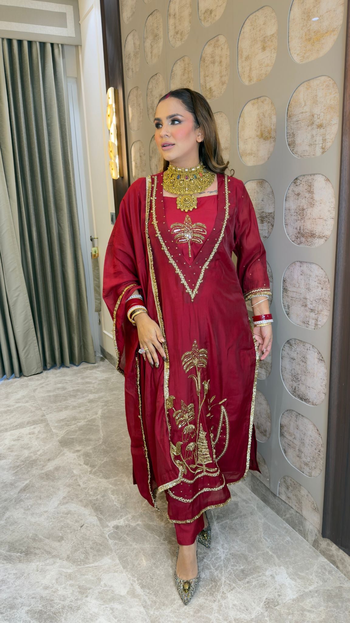 Beautiful ethnic three-piece kurta and trouser set  pc3363