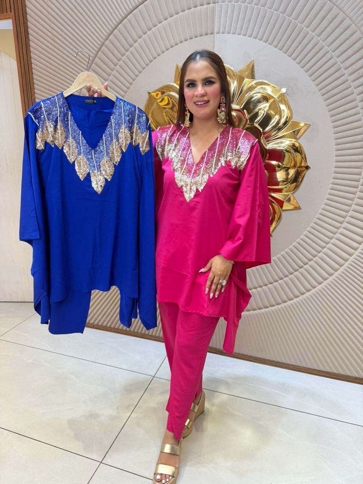 Elegant Partywear Cord Set With Chest Design PC2550