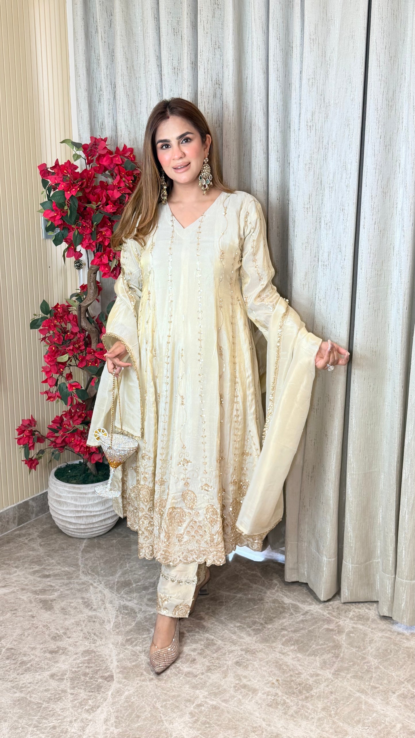 Embroidered Anarkali Suit PC3490