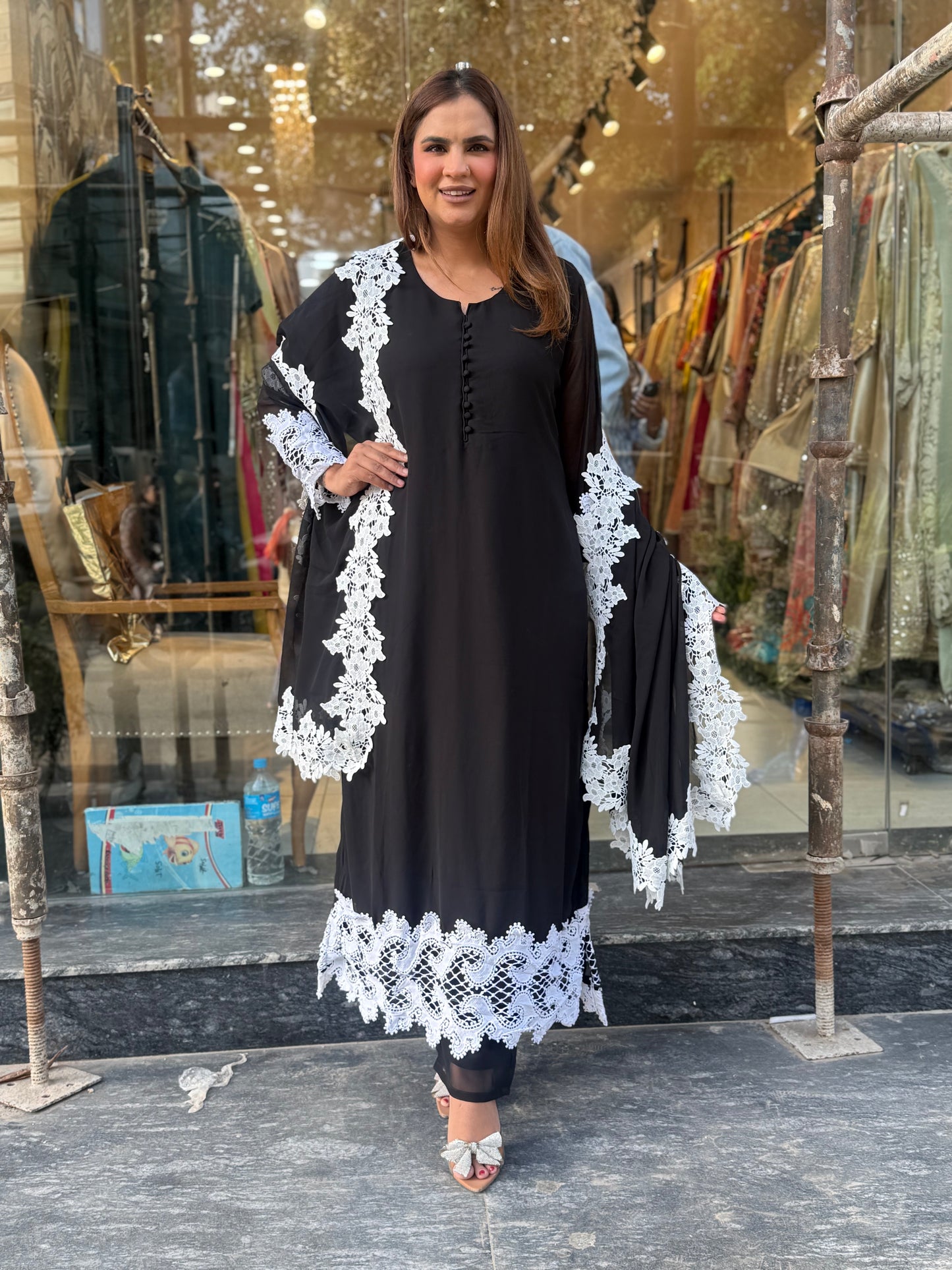 Georgette Long Pakistani Suit Set PC3583
