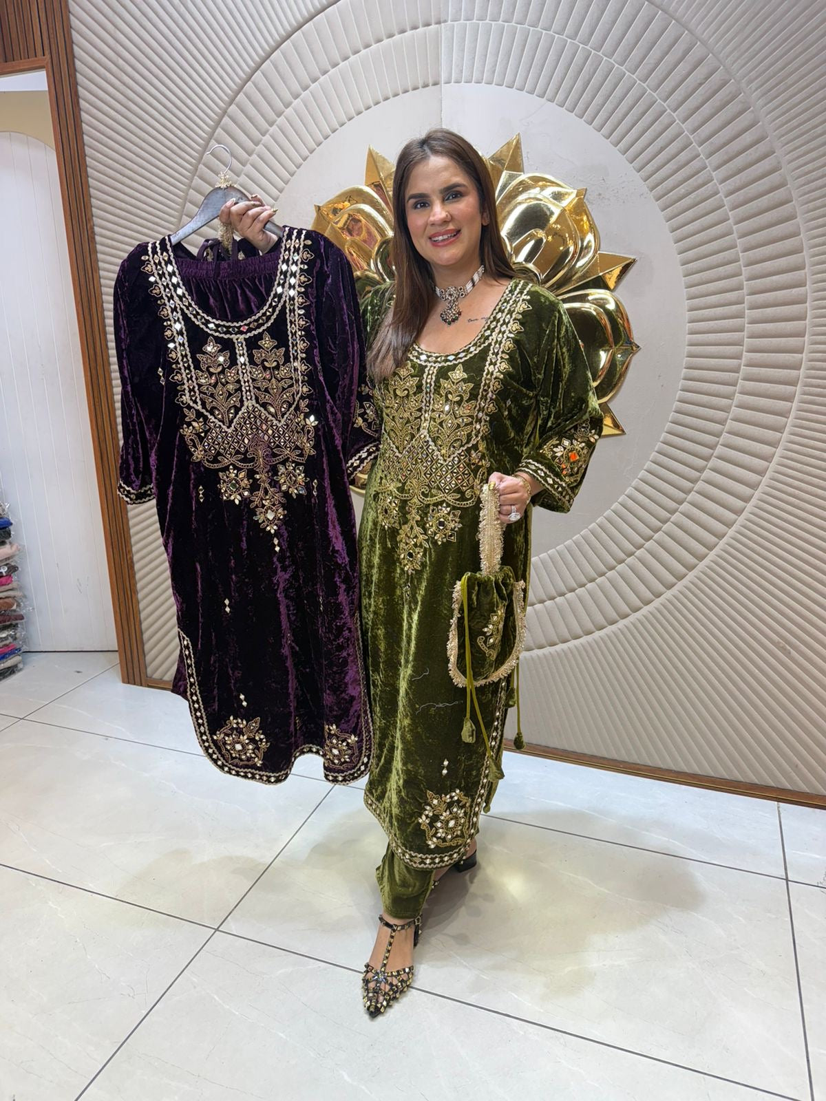 Beautiful elegant cordset with potli pc2432