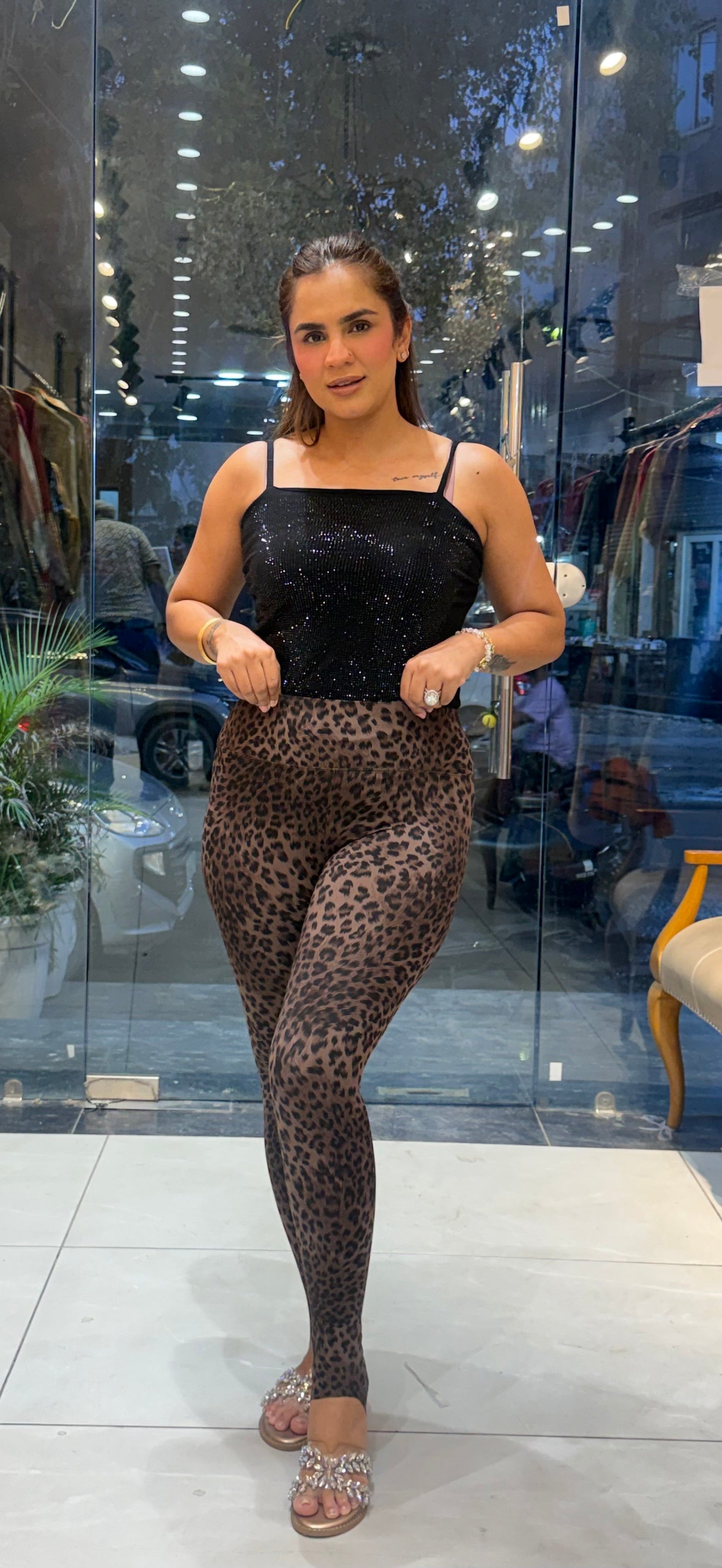 Leopard Print Stretch Pants PC3430