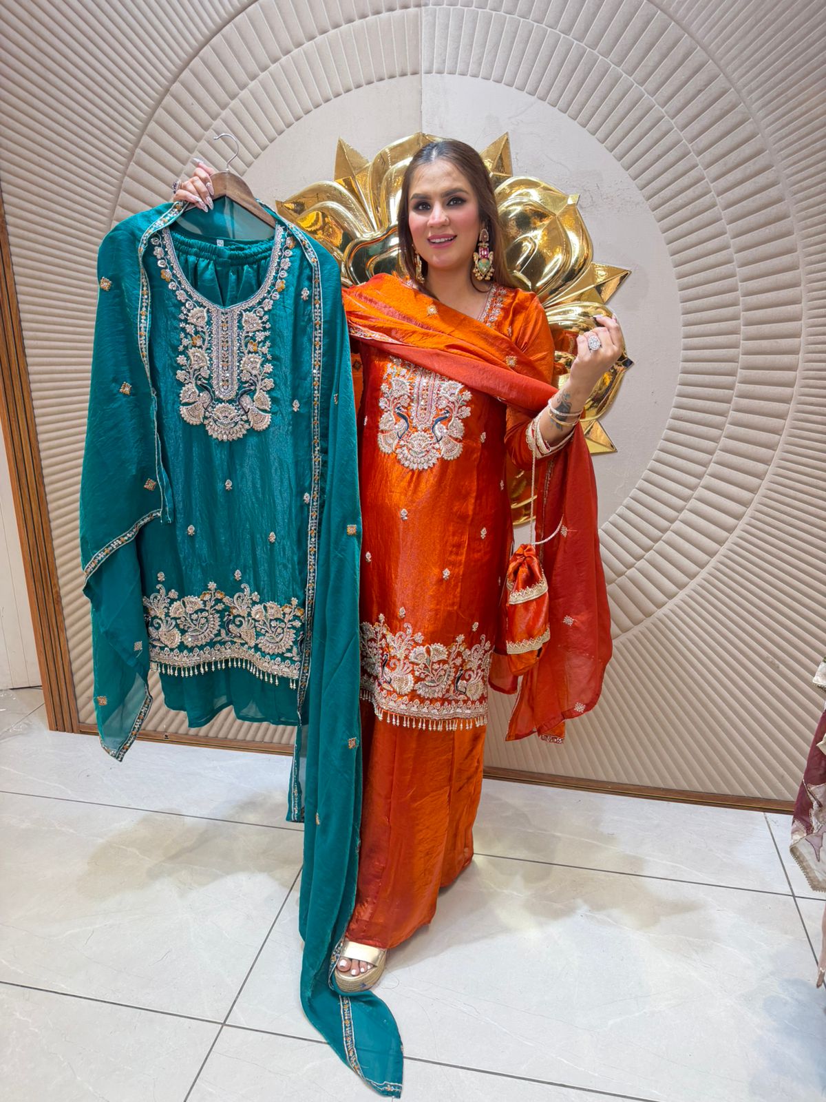 Elegant Full Sleeve Suit With Lace Work PC2551