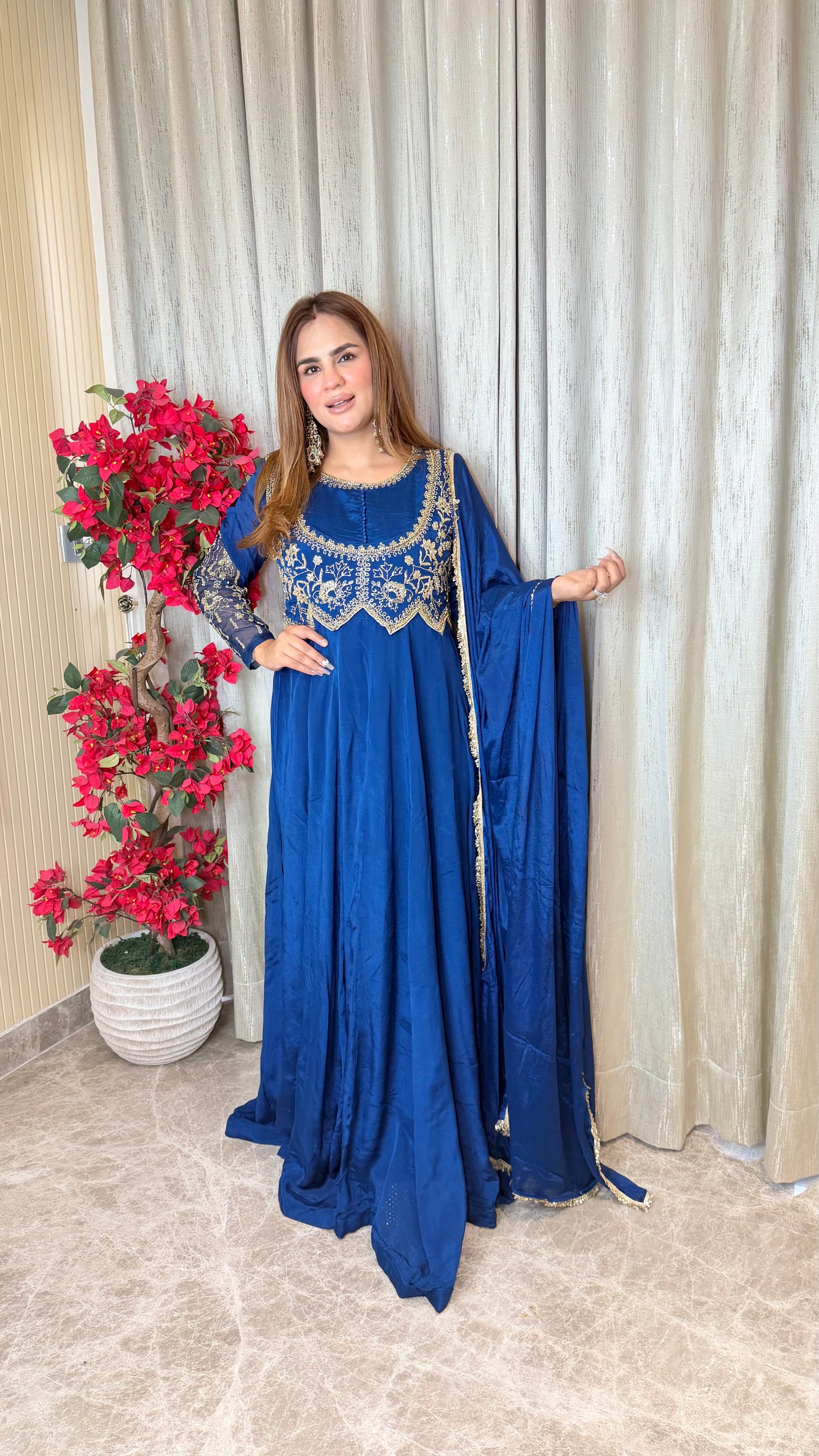 Embroidered Anarkali Suit Set PC3495