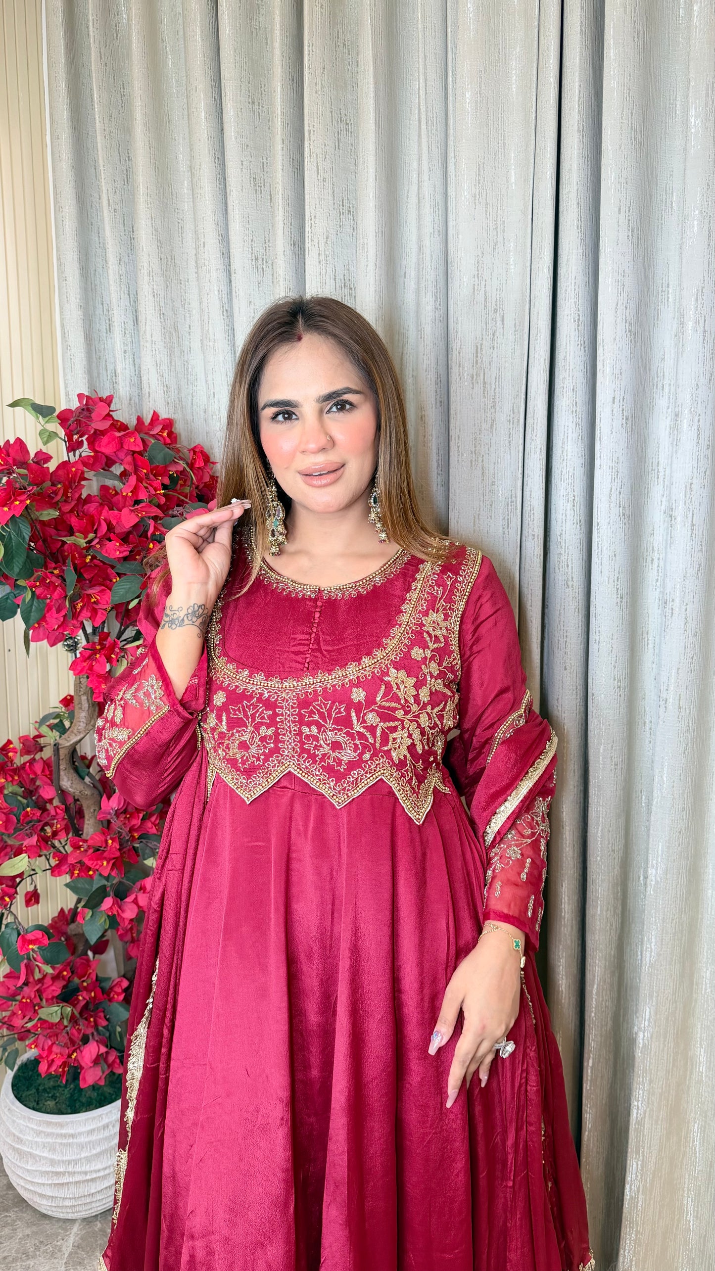 Embroidered Anarkali Suit Set PC3495