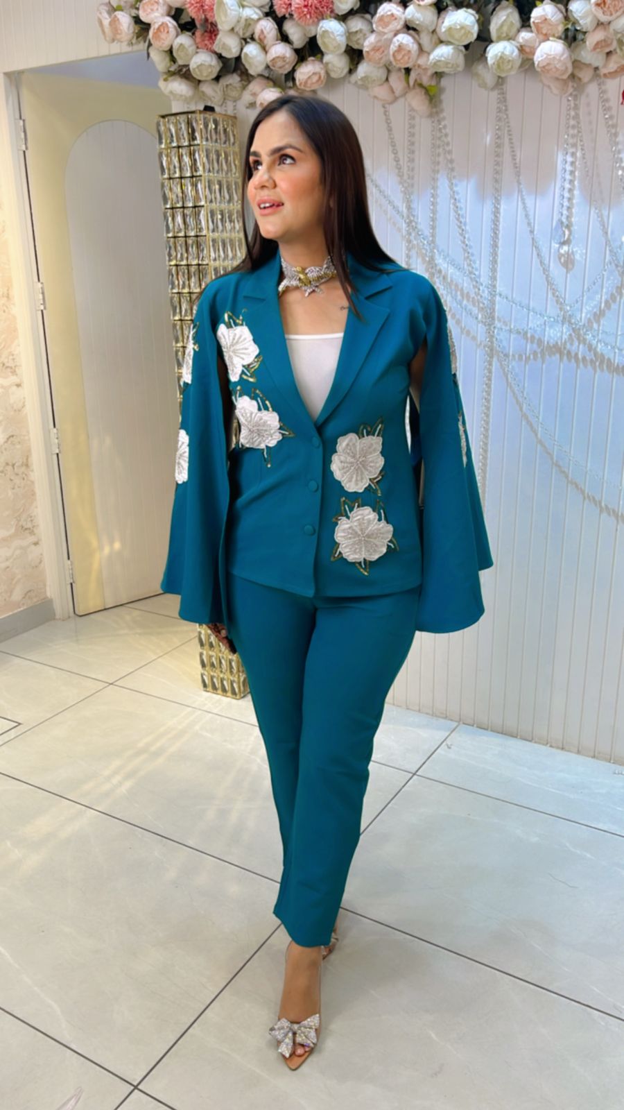 Blazzer Blue Embroidery Co-ord Set main image 0