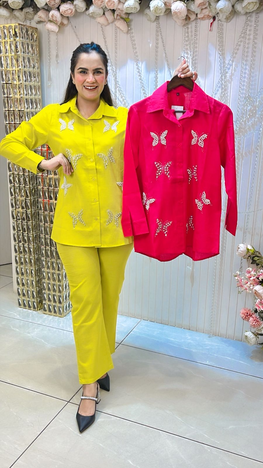 Beautiful Butterfly beads Work Co-Ord Set PC1188