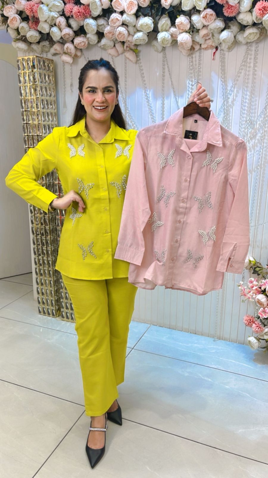 Beautiful Butterfly beads Work Co-Ord Set PC1188