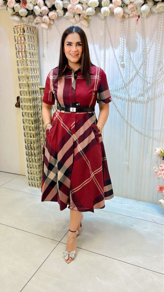 Beautiful Check Dress PC1175