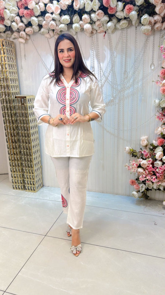 Beautiful Co-Ord Set With Embroidery PC1144
