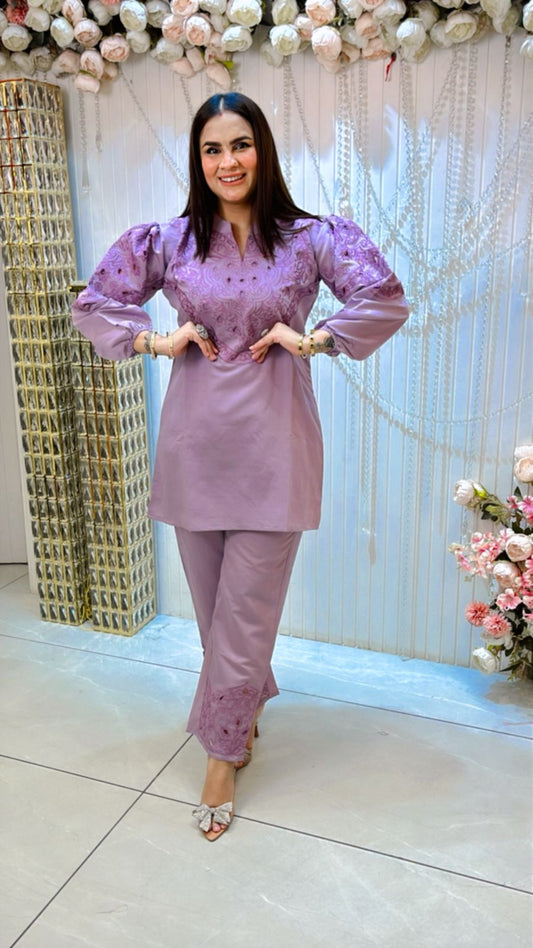 Beautiful Co-Ord Set With Embroidery Work PC1182