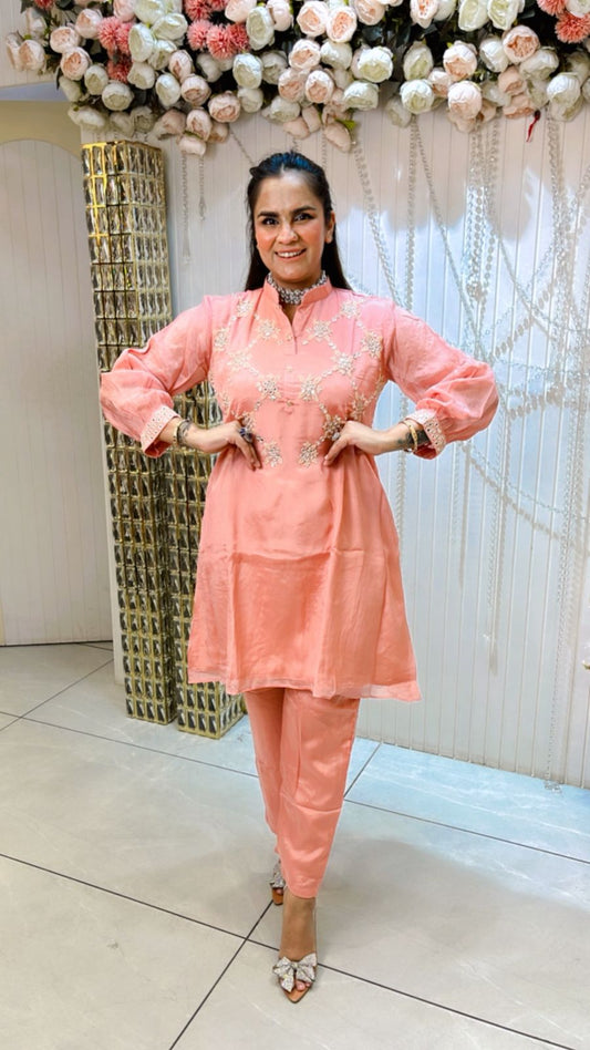 Beautiful Co-Ord Set With Mirror Work PC1122