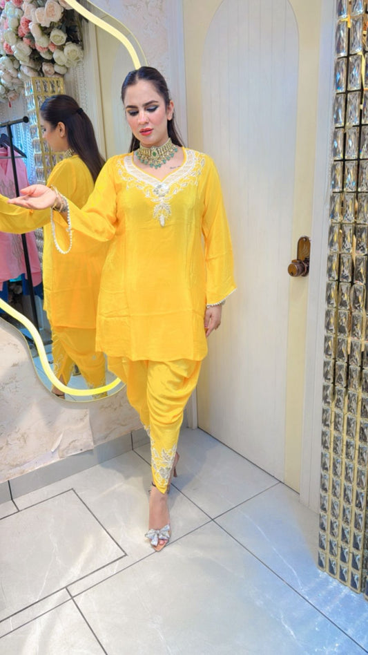 Beautiful Co-Ord Set With Neck Work PC1301