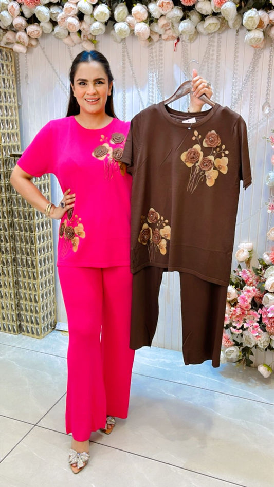 Beautiful Cotton Cordset With Flower Work PC1330