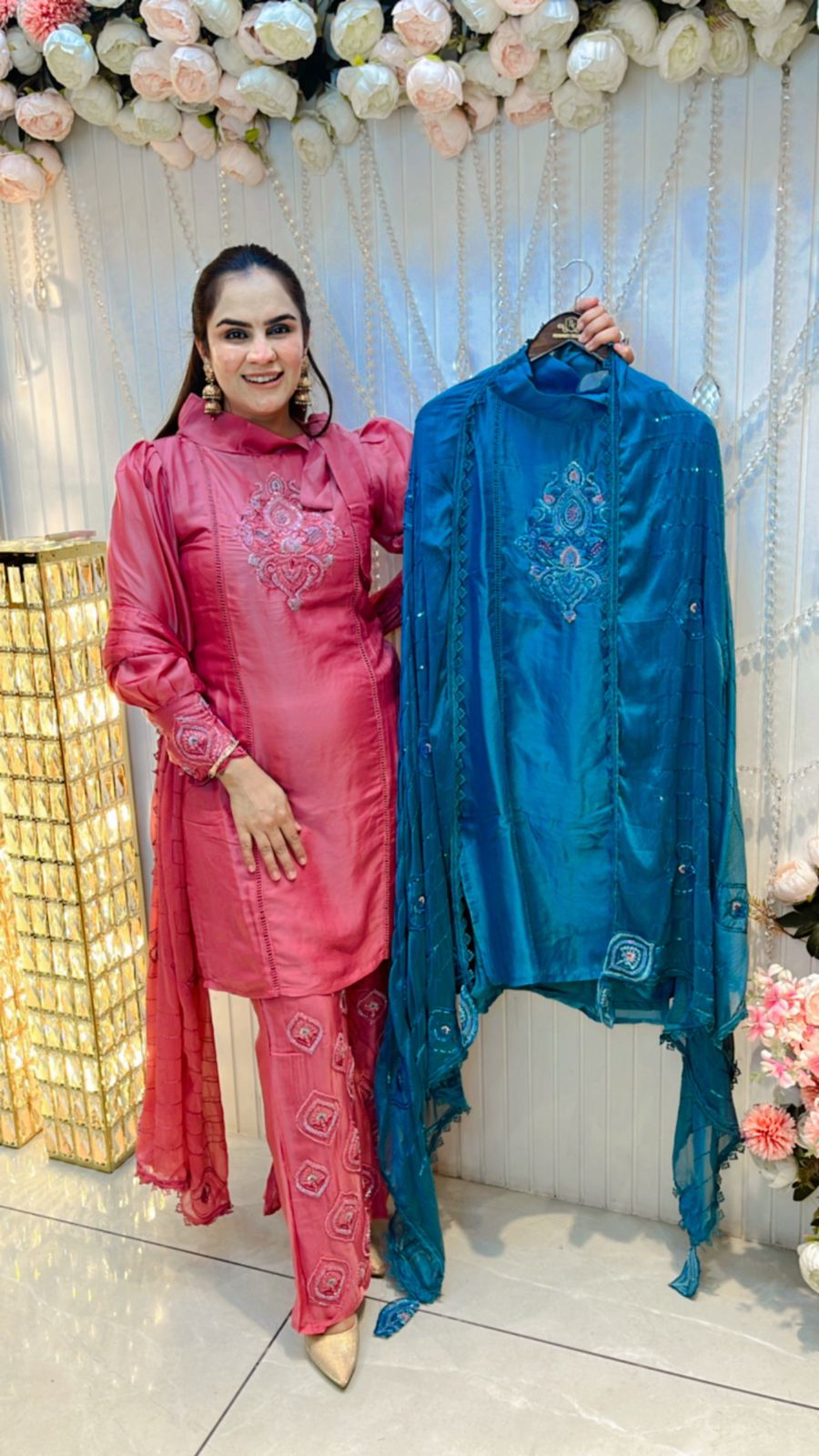 Beautiful Designer Suit With Embroidery Work PC102