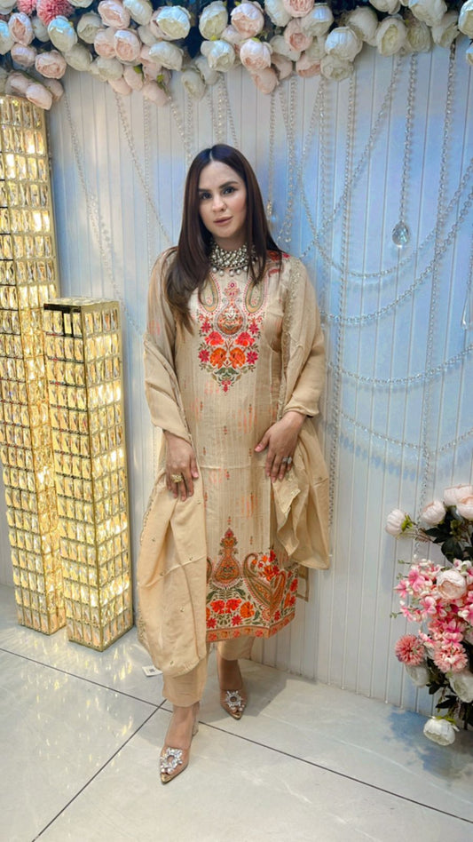 Beautiful Elegant Suit With Floral Work PC178