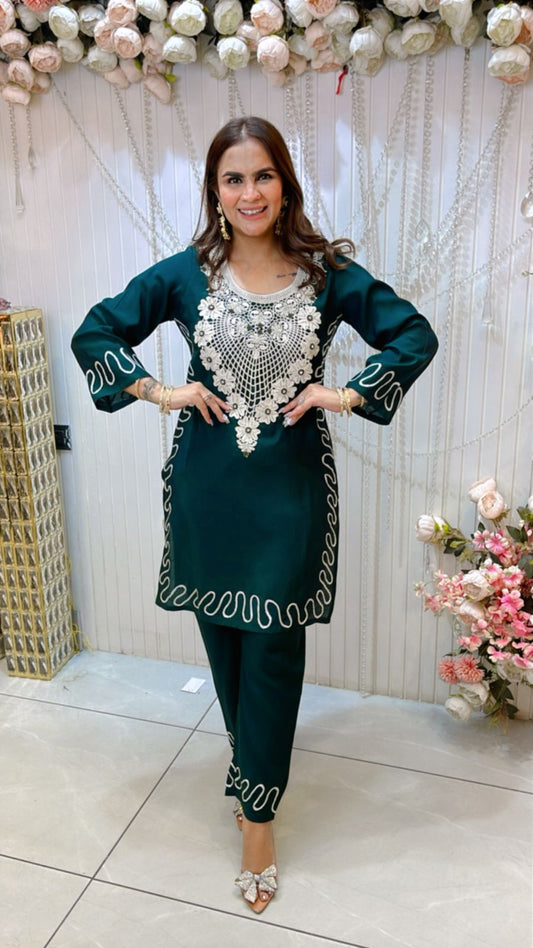 Beautiful Embroidery Work Co-Ord Set PC1378