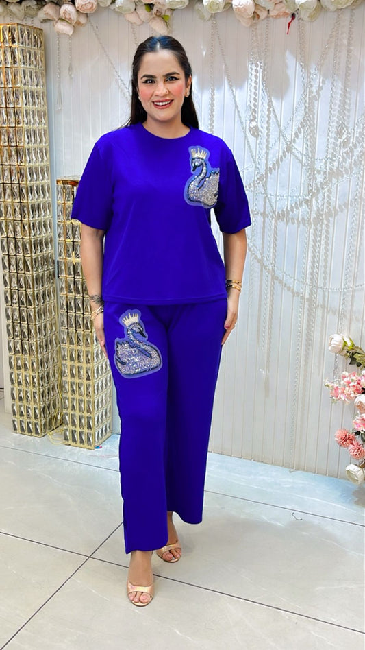 Beautiful Glitter Swan Patch Co-Ord Set PC1217