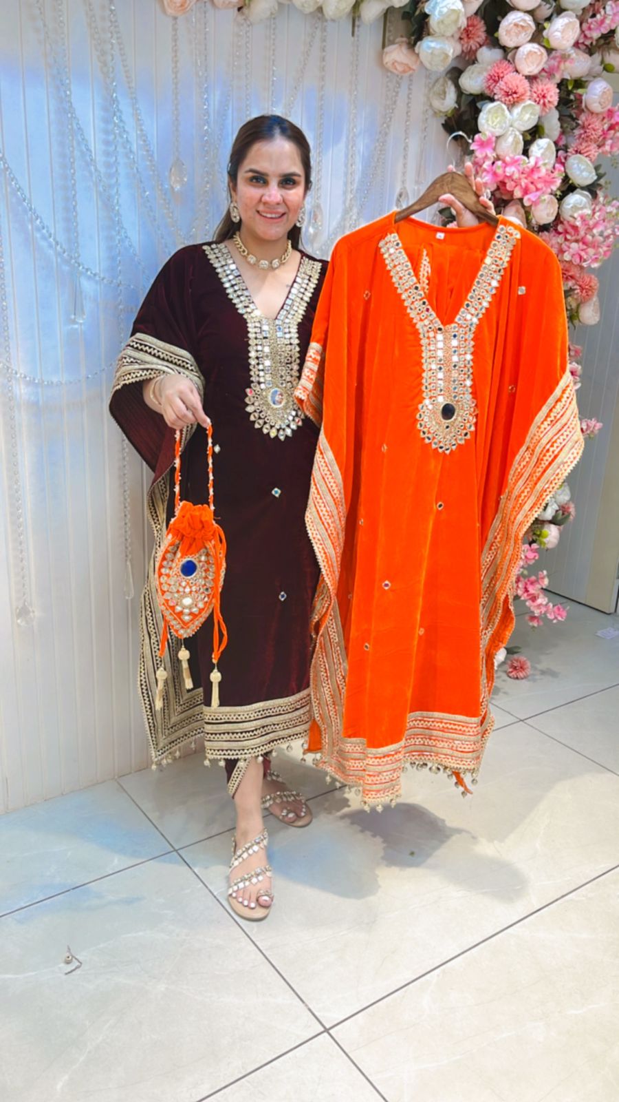 Beautiful Kaaftan Suit With Heavy Work On Neck PC210