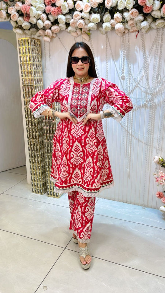 Beautiful Lace Work Palazzo Co-Ord Set PC1096