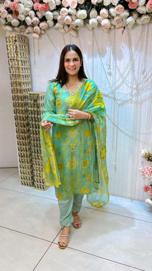 Beautiful Lace Work Pant Suit PC1109