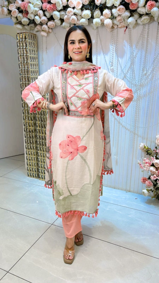 Beautiful Lace Work Pant Suit PC1156