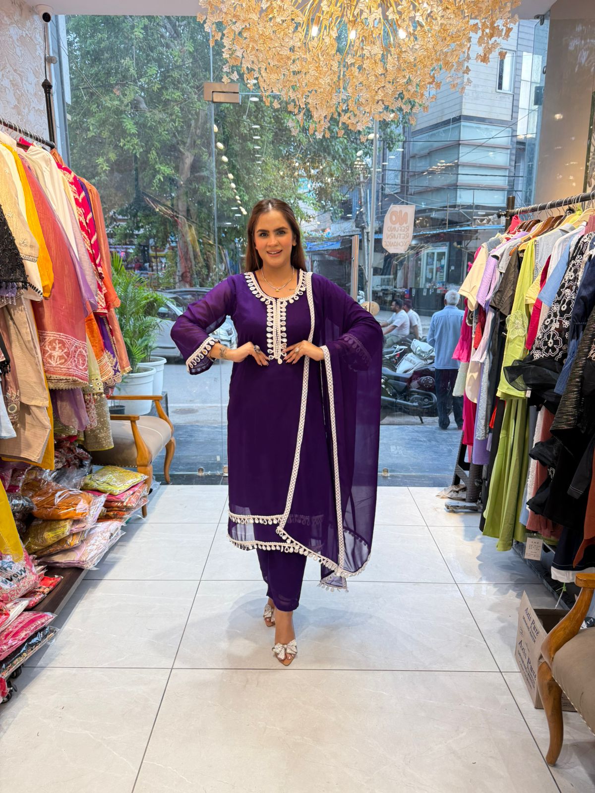 Beautiful Mirror Work Suit PC1581