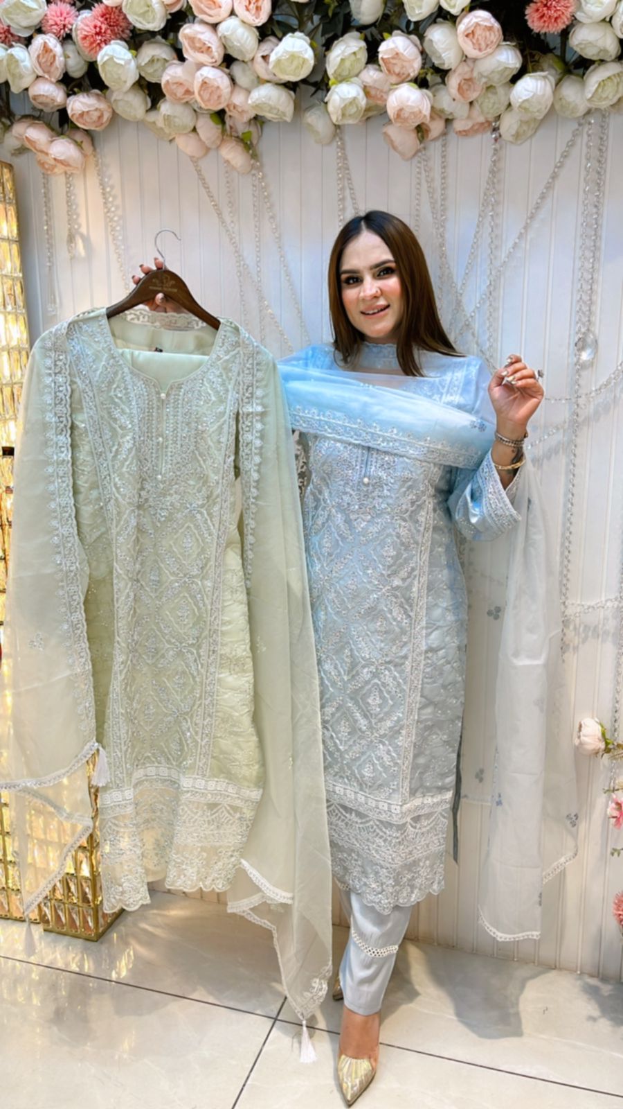Beautiful Soft Organza Suit With Heavy Work PC425