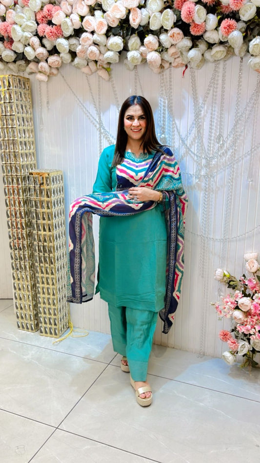 Beautiful Suit With Colorful Dupatta PC1134