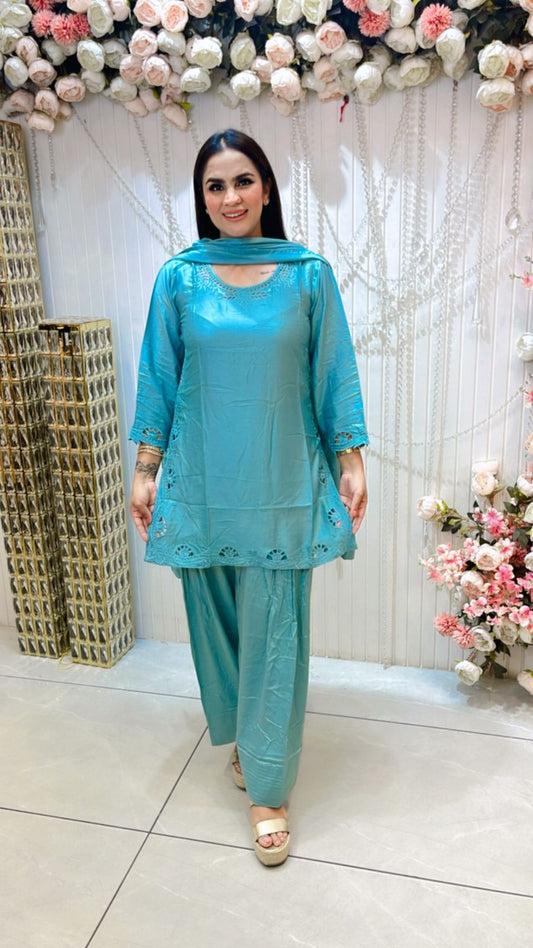 Beautiful Suit With Cutout Work PC1237