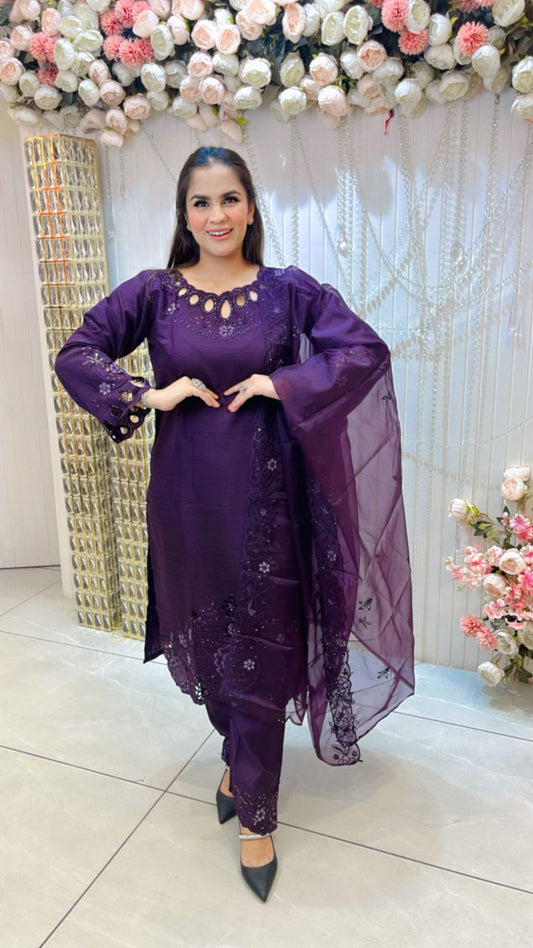 Beautiful Suit With Cutout WorkPC1251