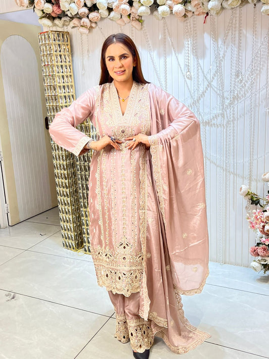 Beautiful Suit With Cutout Work PC1459