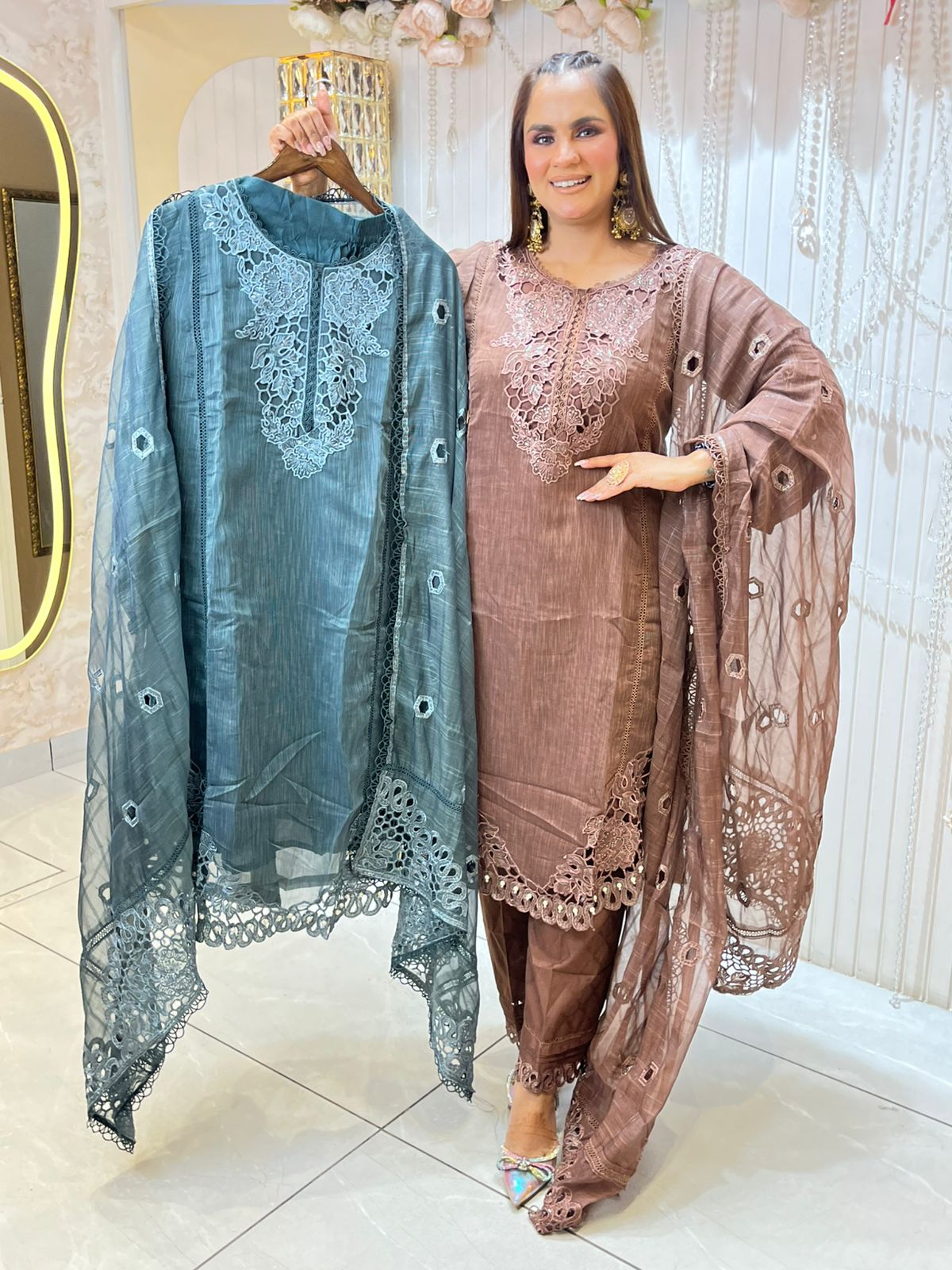Beautiful Suit With Lace Work  PC1474