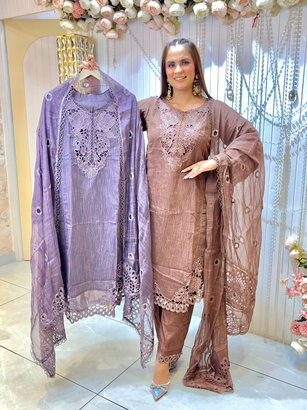 Beautiful Suit With Lace Work  PC1474