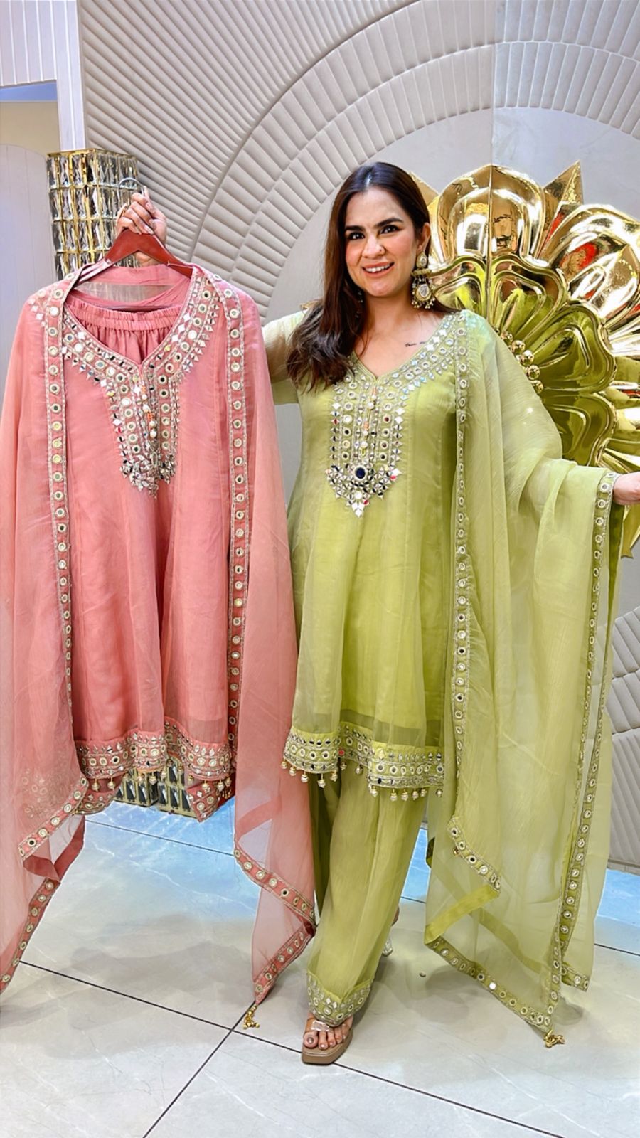 Beautiful Suit With Mirror Work PC1499