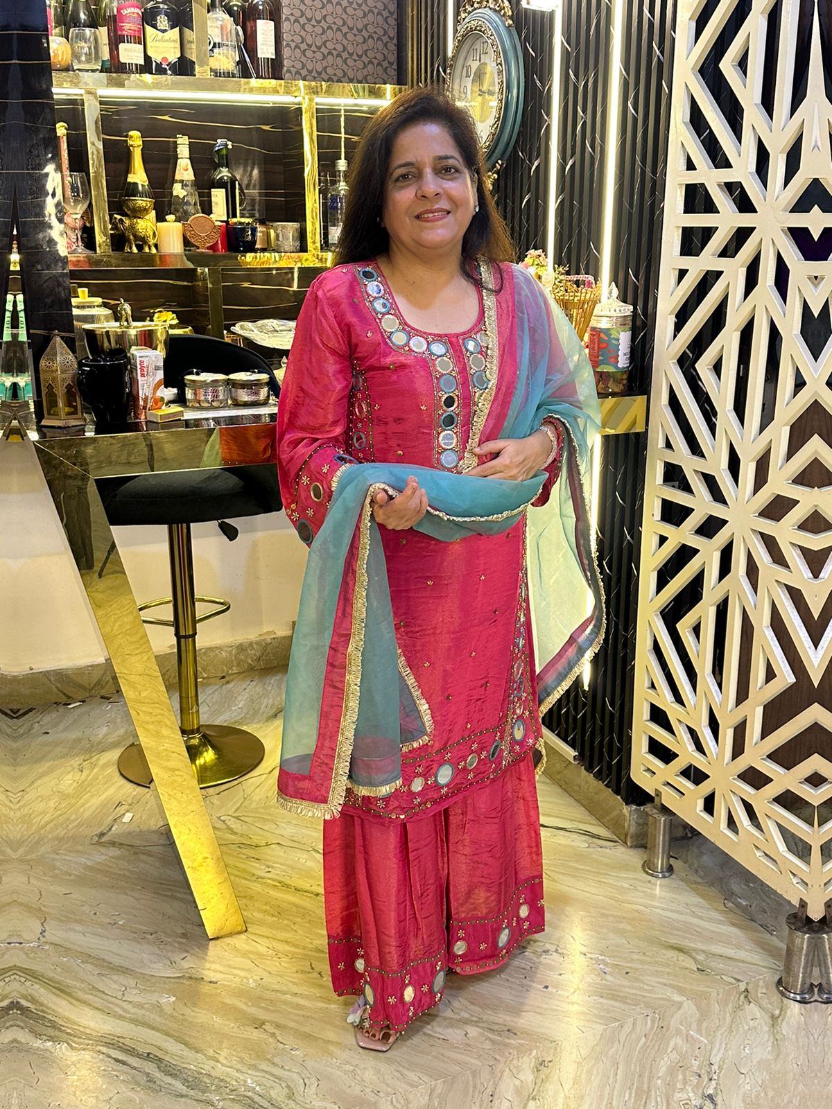 Beautiful Suit With Mirror Work PC1508