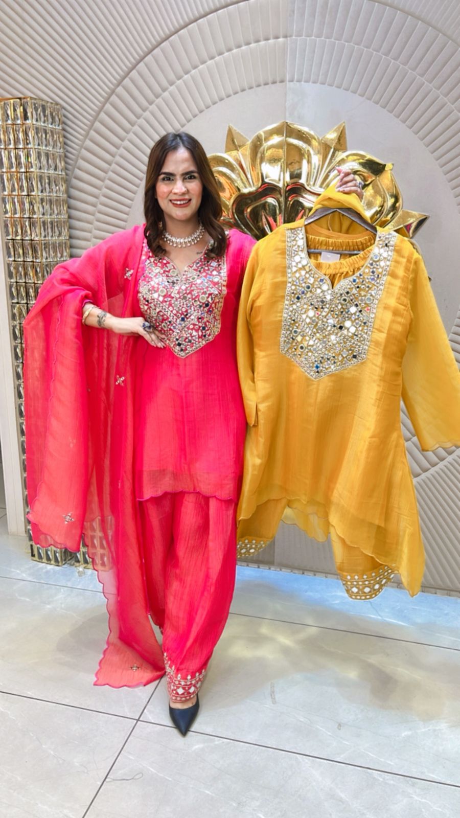 Beautiful Suit With Mirror Work PC1532