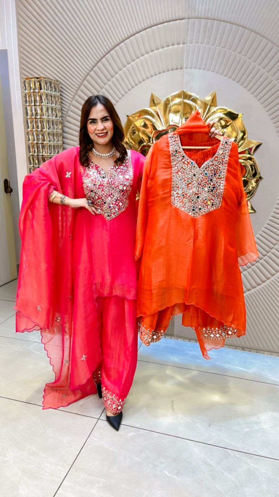 Beautiful Suit With Mirror Work PC1532