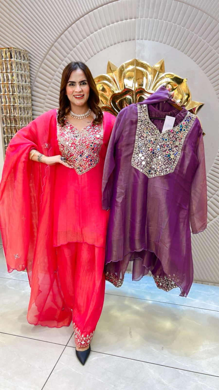 Beautiful Suit With Mirror Work PC1532