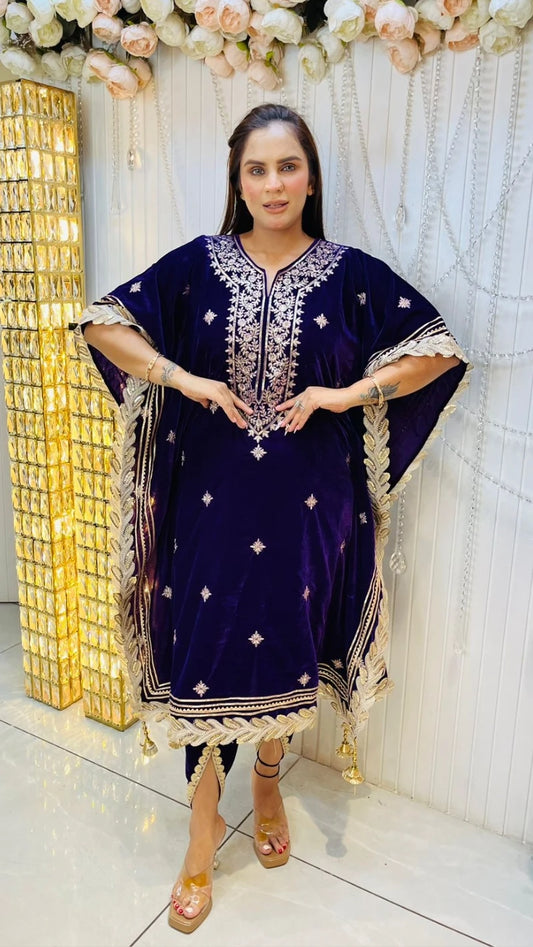 Beautiful Velvet Fabric Kaftan With Heavy Work PC041