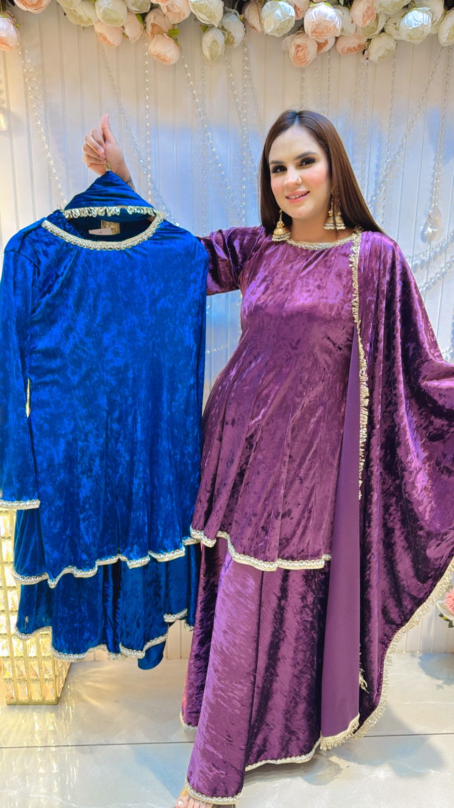 Beautiful Velvet Sharara Suit PC078