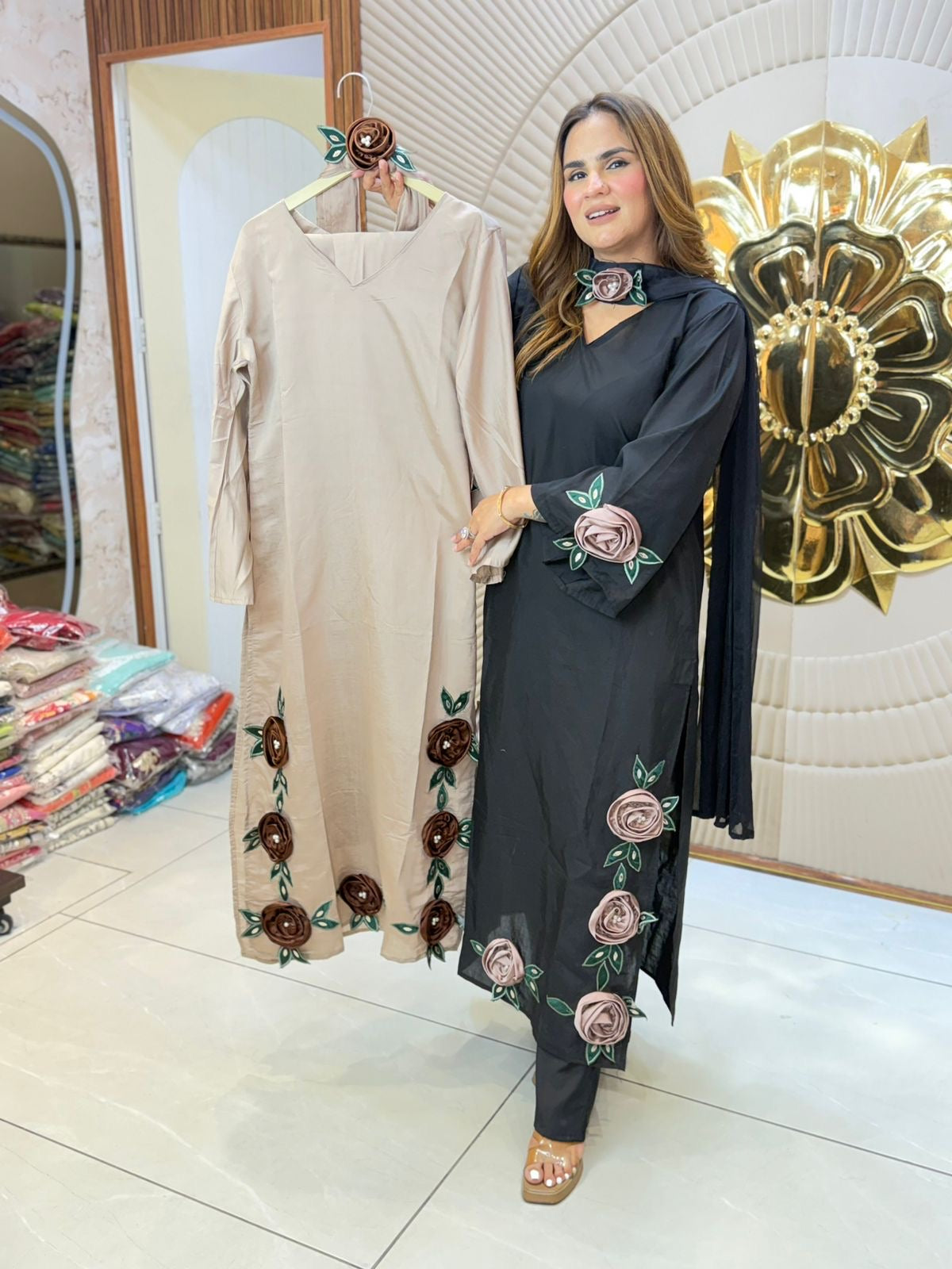 Elegant cotton silk suit pc 3197