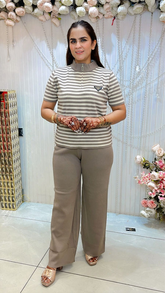 Comfortable Casual Wear Stripped Cordset PC1386