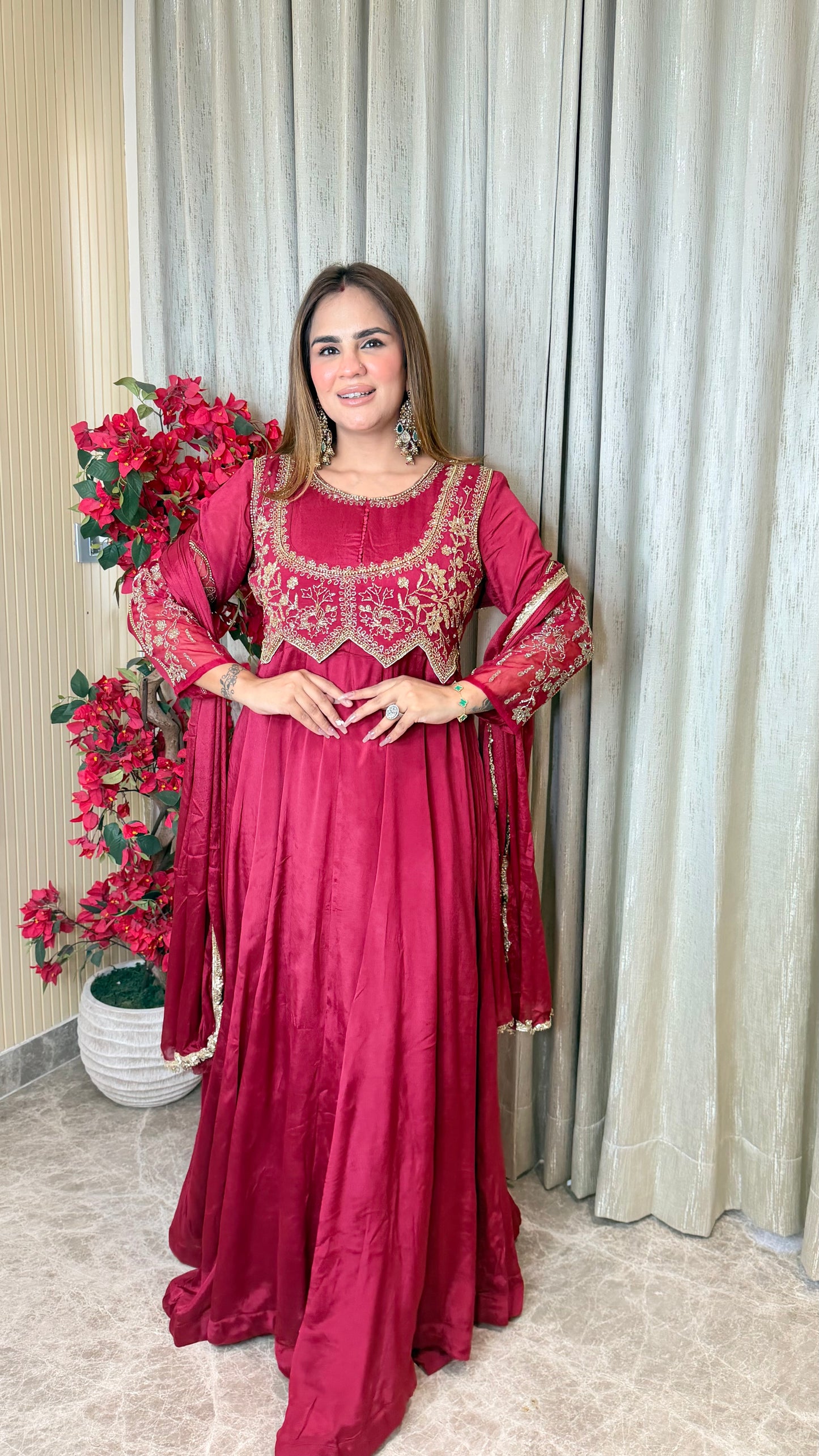 Embroidered Anarkali Suit Set PC3495