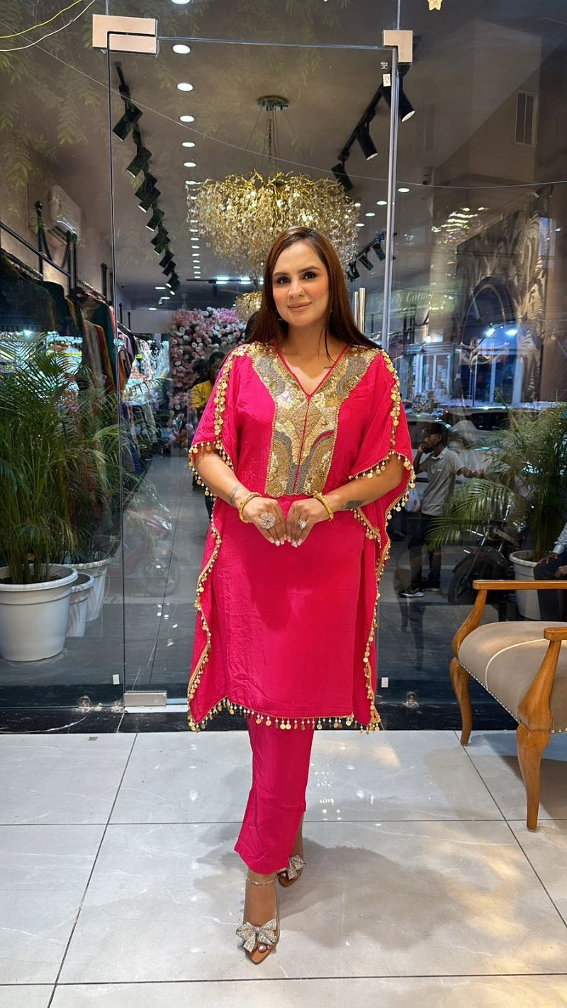 Designer Kaftan Suit With Beautiful Neck PC009