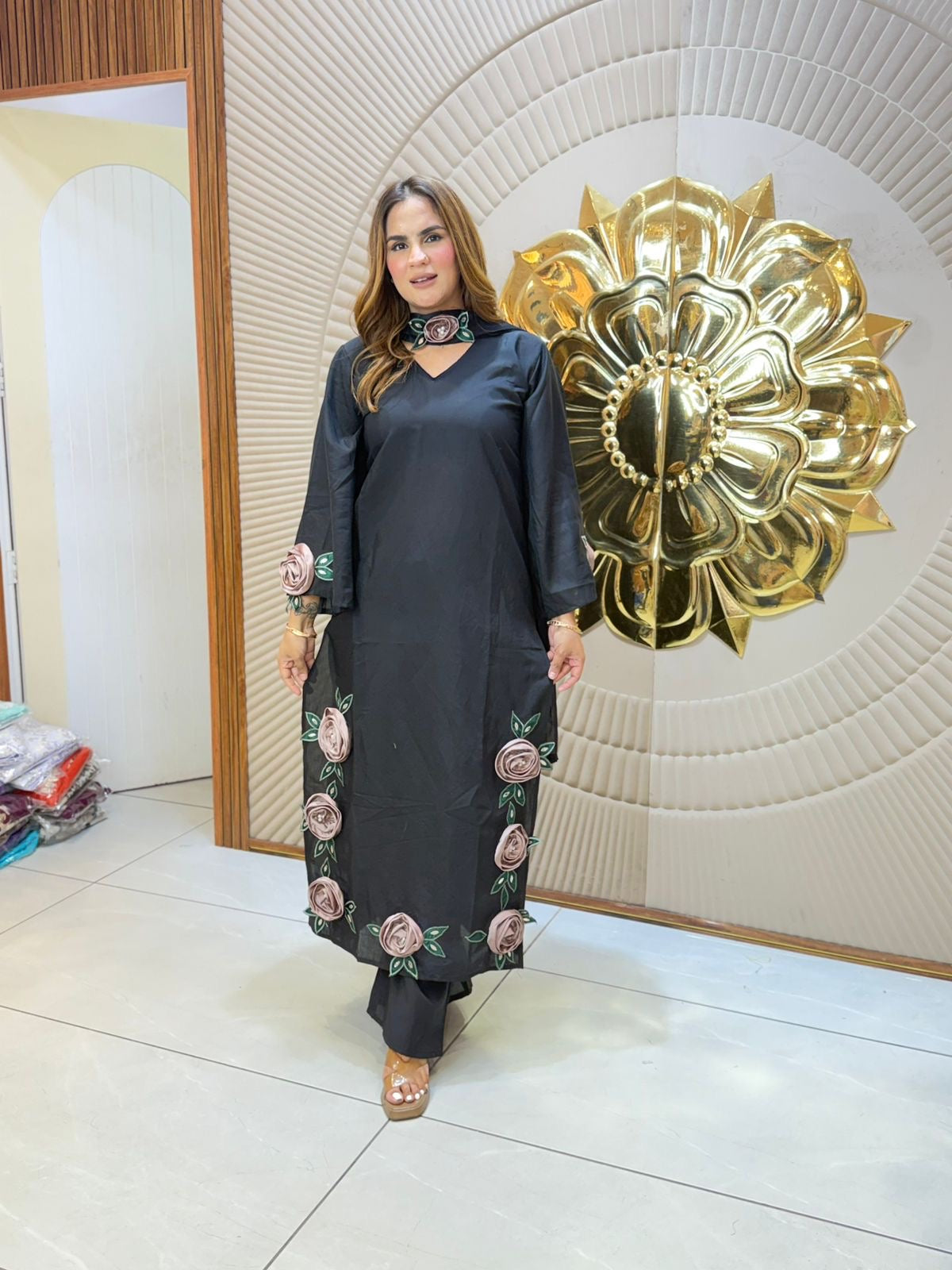 Elegant cotton silk suit pc 3197
